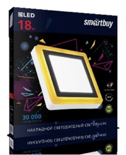 Светильник светодиодный накладной с подсветкой Smartbuy DLB 18Вт 6500K+O IP20 картинка 